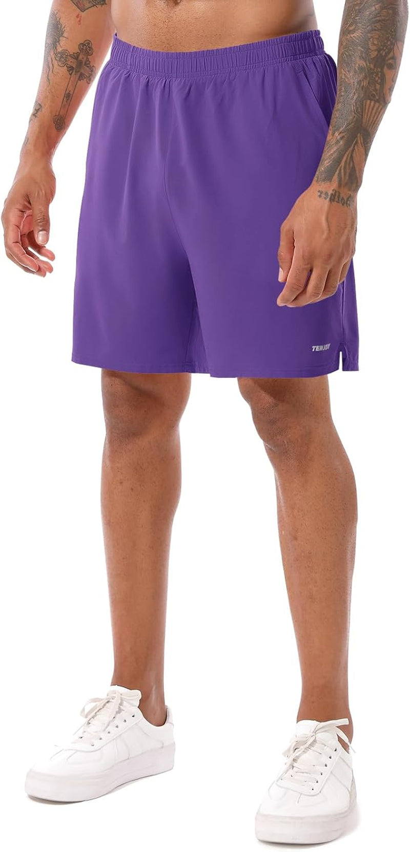 Men'S 2 in 1 Running Shorts 5 in or 7 in Quick Dry Gym Athletic Workout Shorts for Men with Phone Pockets